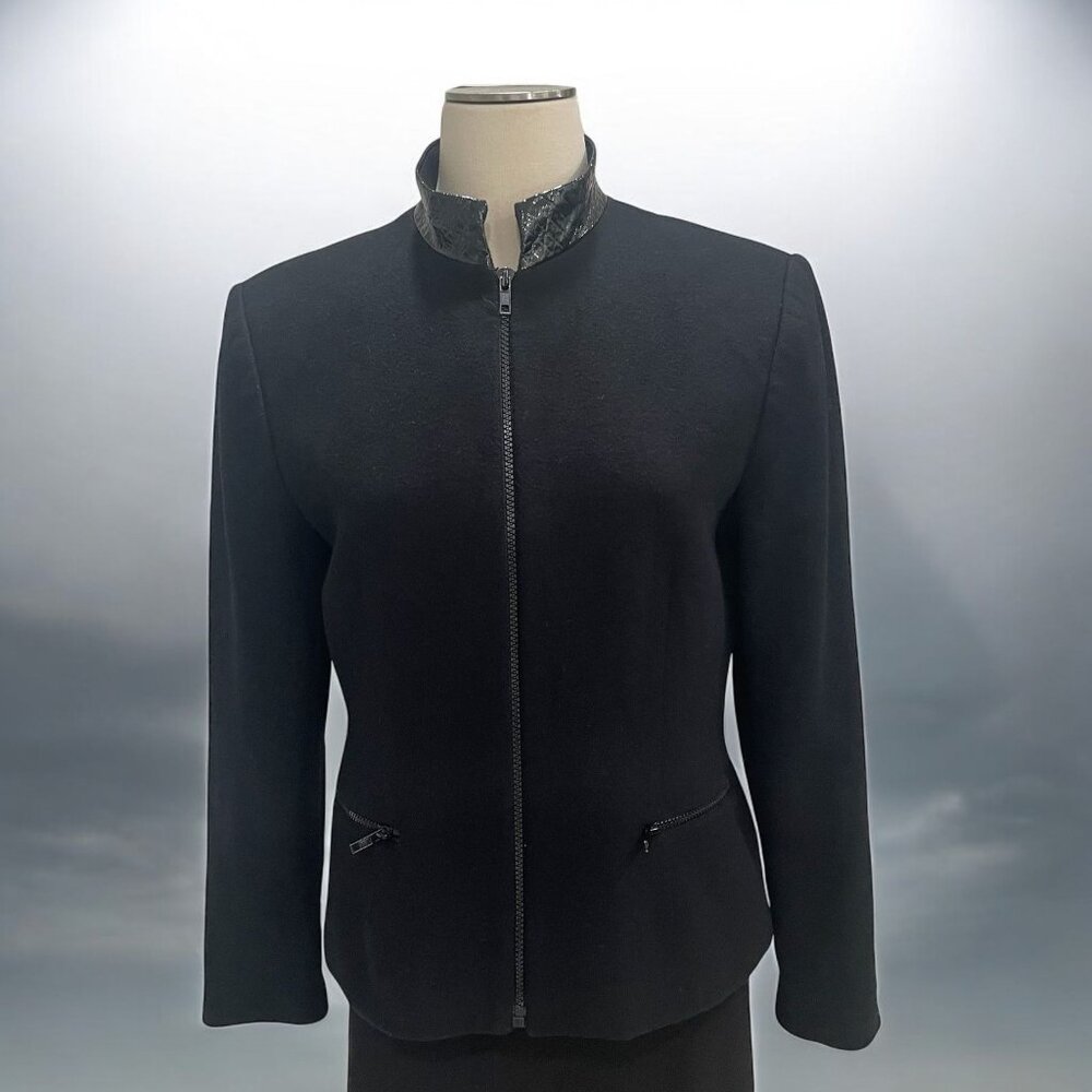 Focus 2000 Black Cashmere Blend Blazer 8 Elegant Classic Formal‎ Dinner Office